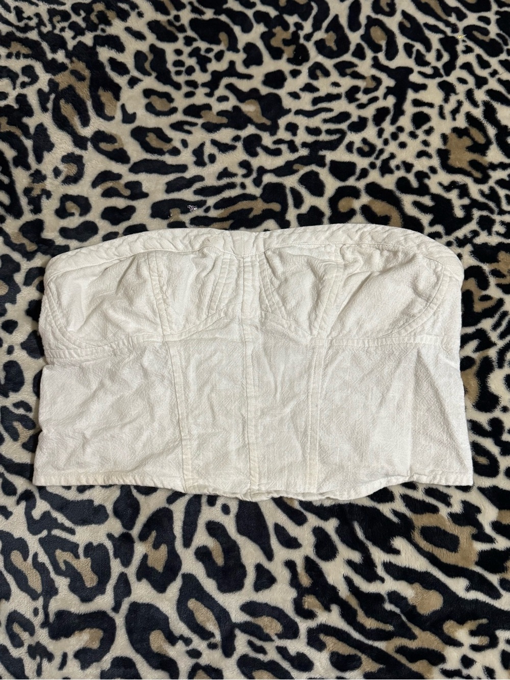 Cream Strapless Bustier Top- Free People